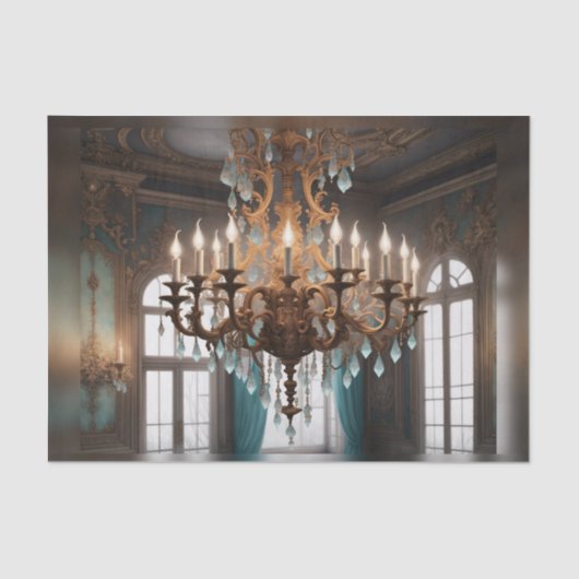 ロココフランスのシャンデリアデクページ紙1 薄葉紙 (正面)