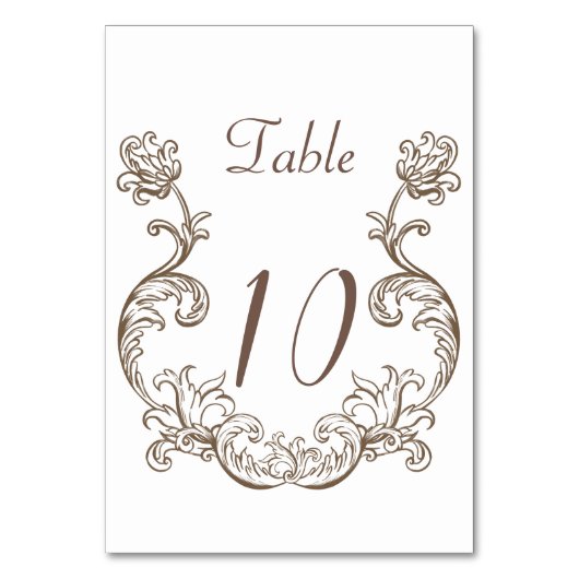 ロココフロレンチンモノクロ テーブルナンバー (正面)