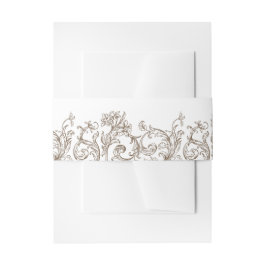 ロココフロレンチンモノクロ 招待状ベリーバンド