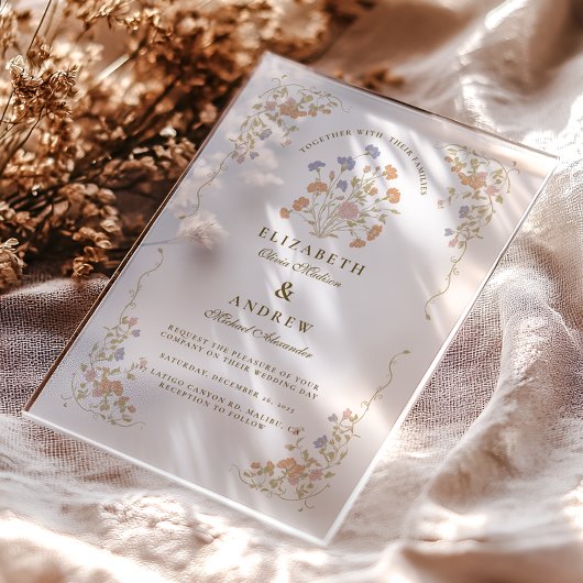 ロココフローラアンティーク結婚フレーム アクリル招待状