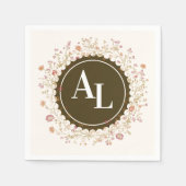 ロココフローラアンティーク結婚フレーム スタンダードカクテルナプキン (正面)