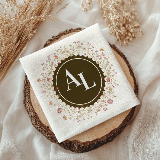 ロココフローラアンティーク結婚フレーム スタンダードカクテルナプキン