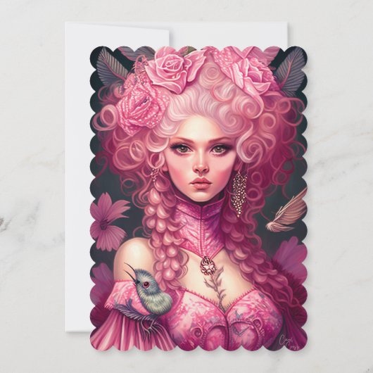 ロココポートレートファンタジーピンククイーンフラットカード (裏面)