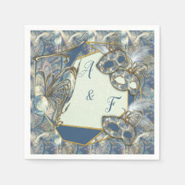 ロココリッチと金ゴールドレリーフ、 浮き彫り&マスク スタンダードカクテルナプキン