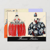 ロココレディファッション衣装デザイナーのメイクアップアーティスト ポストカード (正面/裏面)