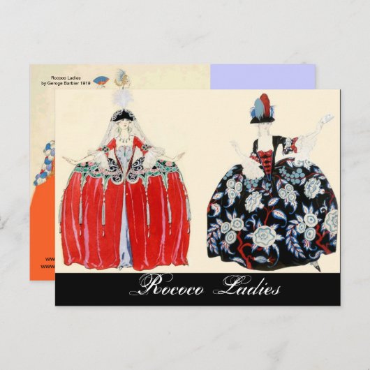 ロココレディファッション衣装デザイナーのメイクアップアーティスト ポストカード (正面/裏面)