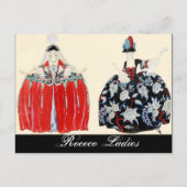 ロココレディファッション衣装デザイナーのメイクアップアーティスト ポストカード (正面)