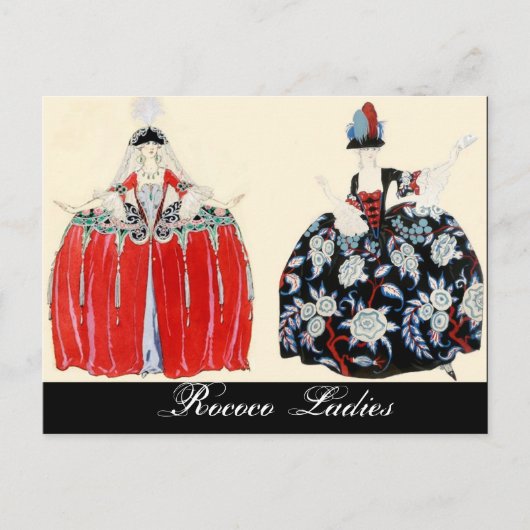 ロココレディファッション衣装デザイナーのメイクアップアーティスト ポストカード (正面)