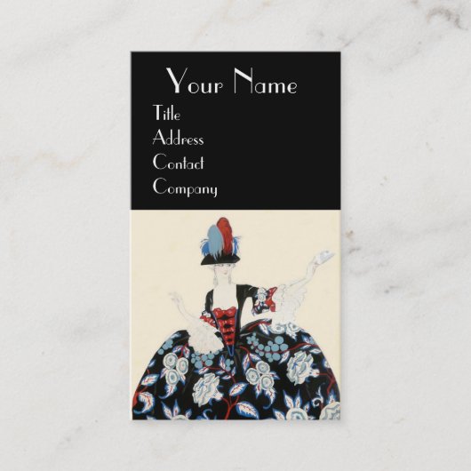 ロココレディファッション衣装デザイナーのメイクアップアーティスト 名刺 (正面)