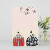 ロココレディース美しい、ファッション衣装デコモノグラム 便箋 (スタンド正面)