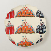 ロココレディ美しい、ファッション衣装デコ ラウンドクッション (裏面)