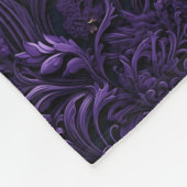 ロココレルム:ダークパープル&金ゴールドフリースブランケット フリースブランケット (角)