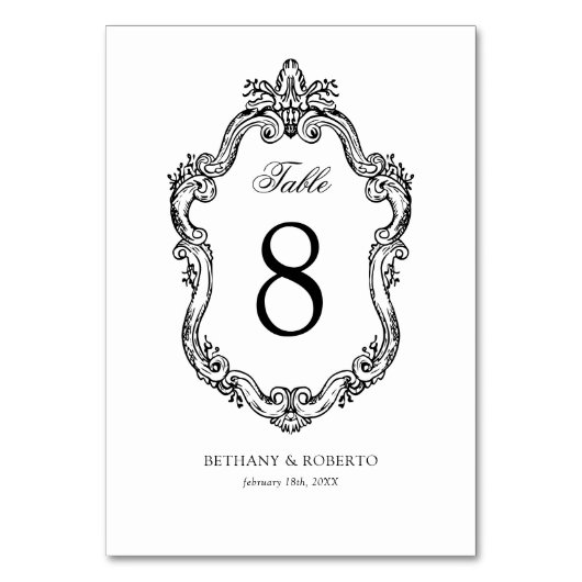 ロココヴィンテージウェディング テーブルナンバー (裏面)