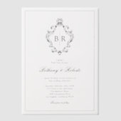 ロココヴィンテージモノグラム結婚ズ ベラム紙招待状 (正面)