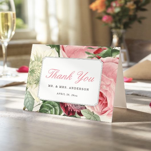 ロココヴィンテージ植物性バラフローラ エレガント サンキューカード