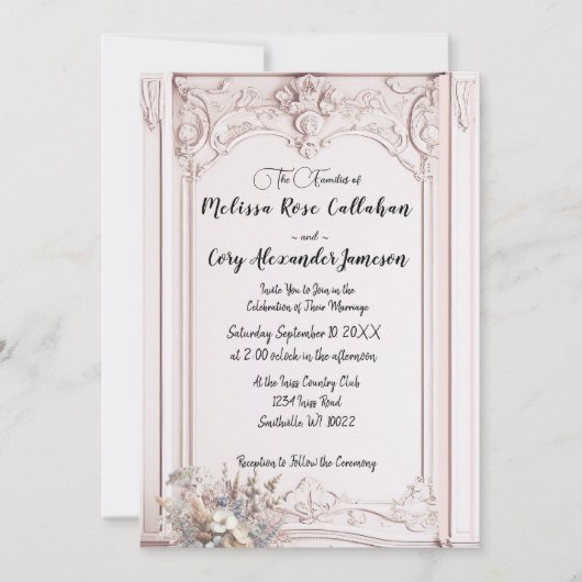 ロココ再生華美フォーマル結婚式招待状 招待状 (正面)