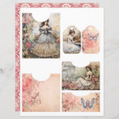 ロココ折り畳み可能ポケット裁断可能スクラップブック紙 (正面/裏面)