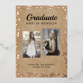 ロココ旧紙院写真部卒業 箔招待状 (正面)