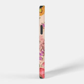 ロココ柄の花束 シームレス。美しいブーケ iPhoneケース (右側面)