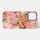 ロココ柄の花束 シームレス。美しいブーケ iPhoneケース (裏面横)