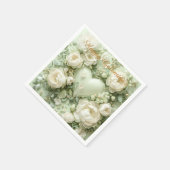 ロココ柄の蝶の庭 ガレンティンの華麗なる花々 スタンダードカクテルナプキン (角)