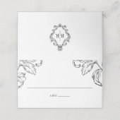 ロココ様式の結婚式RSVP プレイスカード (外部開封)