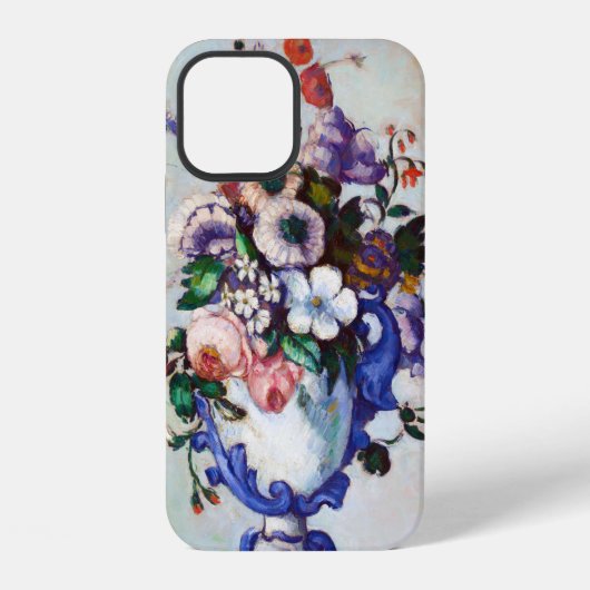 ロココ様式の花瓶の花、ポール・セザンヌ iPhoneケース (裏面)