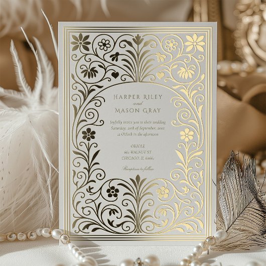 ロココ縁ど 箔招待状