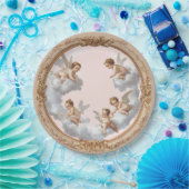 ロココ華美ケルビピンククラウドパーティープレート ペーパープレート (パーティー)