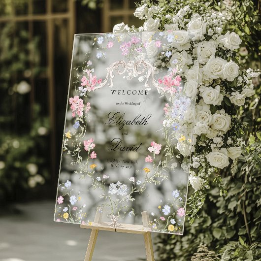 ロココ調の花の紋章 ウェディング アクリルサイン
