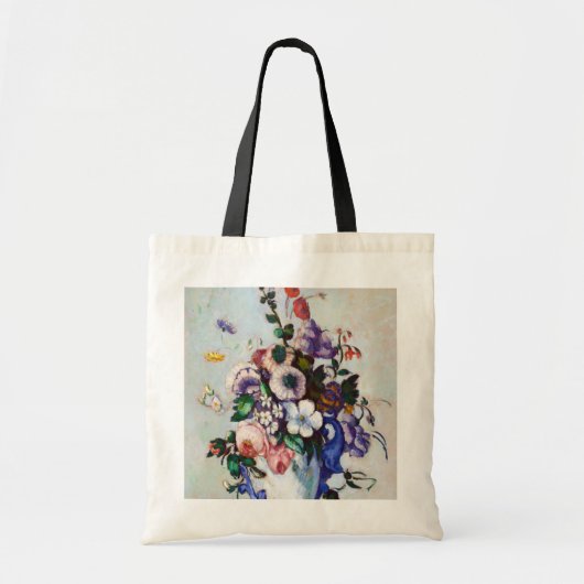 ロココ調の花瓶の花 ポール・セザンヌ トートバッグ (正面)