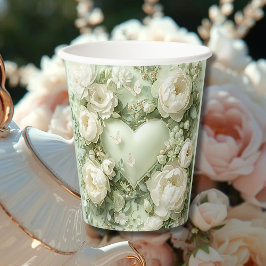 ロココ調の蝶の庭 ガレンティンの華麗な花々 紙コップ