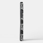 ロココ調ダマスク柄 グレー地にブラック Case-Mate iPhoneケース (裏面 / 右)
