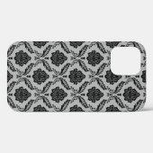 ロココ調ダマスク柄 グレー地にブラック Case-Mate iPhoneケース (裏面 (横))