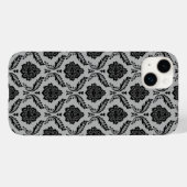 ロココ調ダマスク柄 グレー地にブラック Case-Mate iPhoneケース (裏面 (横))