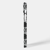 ロココ調ダマスク柄 グレー地にブラック Case-Mate iPhoneケース (裏面 / 左)