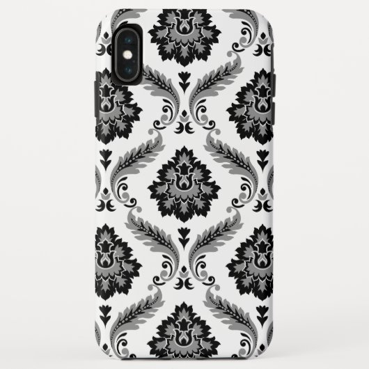 ロココ調ダマスク柄 グレー ブラック ホワイト Case-Mate iPhoneケース (裏面)