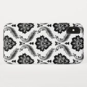 ロココ調ダマスク柄 グレー ブラック ホワイト Case-Mate iPhoneケース (裏面(横))