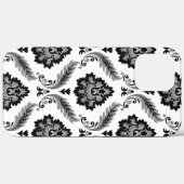 ロココ調ダマスク柄 グレー ブラック ホワイト Case-Mate iPhoneケース (裏面 (横))