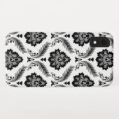 ロココ調ダマスク柄 グレー ブラック ホワイト Case-Mate iPhoneケース (裏面(横))