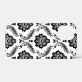 ロココ調ダマスク柄 グレー ブラック ホワイト Case-Mate iPhoneケース (裏面 (横))