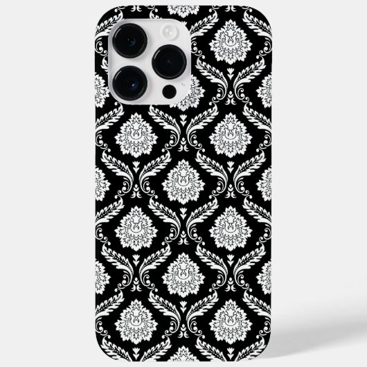 ロココ調ダマスク模様 ブラックホワイト Case-Mate iPhoneケース (裏面)