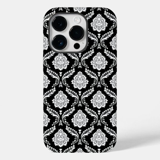 ロココ調ダマスク模様 ブラックホワイト Case-Mate iPhoneケース (裏面)