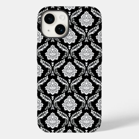 ロココ調ダマスク模様 ブラックホワイト Case-Mate iPhoneケース (裏面)