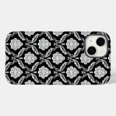 ロココ調ダマスク模様 ブラックホワイト Case-Mate iPhoneケース (裏面 (横))