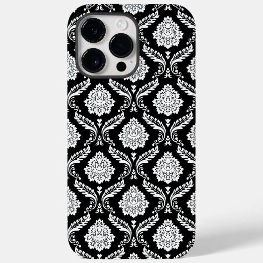 ロココ調ダマスク模様 ブラックホワイト Case-Mate iPhoneケース (裏面)