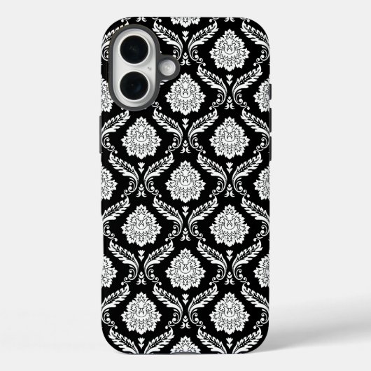ロココ調ダマスク模様 ブラックホワイト Case-Mate iPhoneケース (裏面)