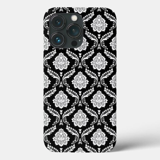 ロココ調ダマスク模様 ブラックホワイト Case-Mate iPhoneケース (裏面)