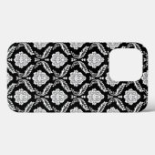 ロココ調ダマスク模様 ブラックホワイト Case-Mate iPhoneケース (裏面 (横))