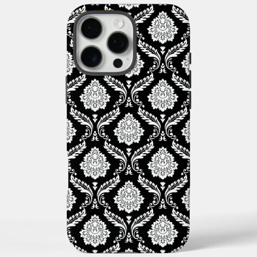 ロココ調ダマスク模様 ブラックホワイト Case-Mate iPhoneケース (裏面)